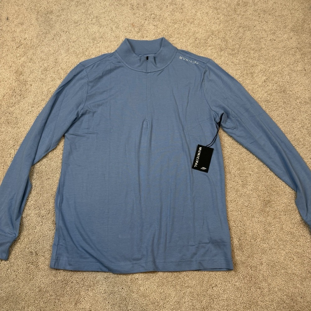 Municipal Enduro Stretch Half Zip Denim Size M Long Sleeve Fall Athleisure NWT
